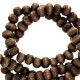 Wooden beads round 6mm Rocky road brown